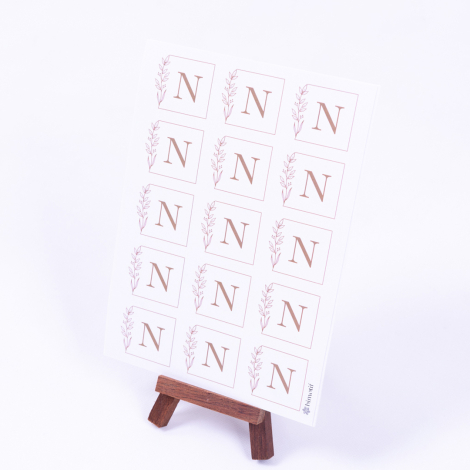 Sticker letter set, Letter N, 3.5 cm, 30 pieces - Bimotif