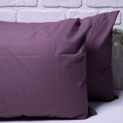2 pillowcases in solid color, 50x70 cm, Purple - Bimotif