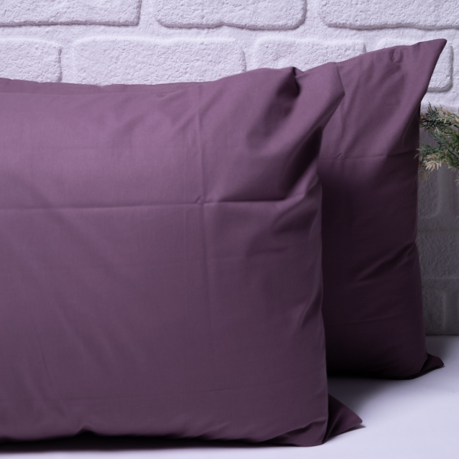 2 pillowcases in solid color, 50x70 cm, Purple - 1