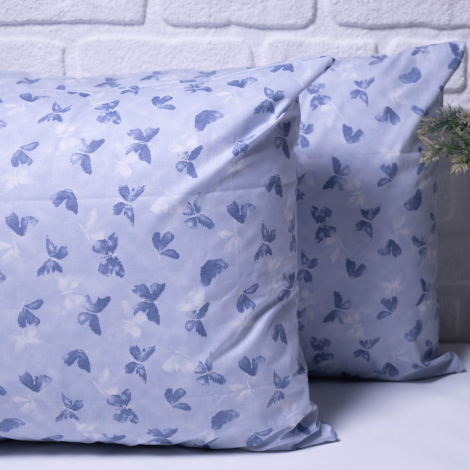 2 patterned pillowcases, 50x70 cm Blue - Bimotif