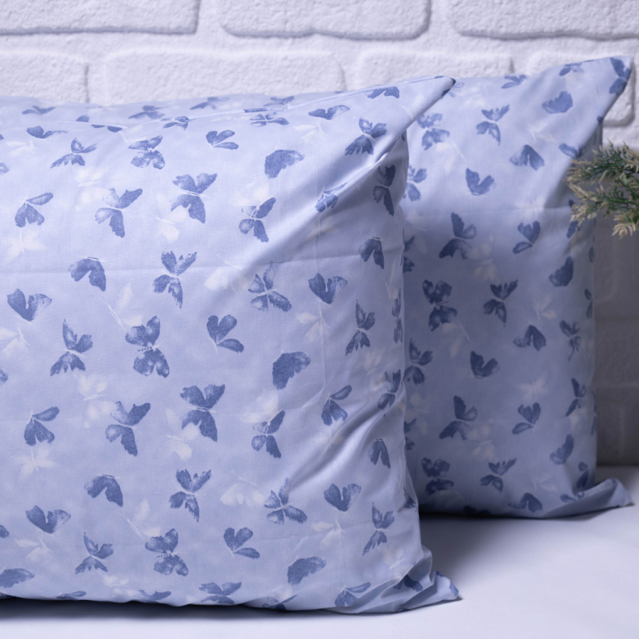 2 patterned pillowcases, 50x70 cm Blue - 1