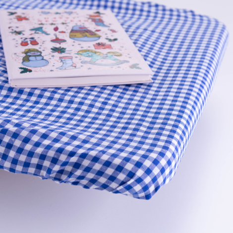 Zephyr fabric teacher tablecloth with elastic, 140x100 cm / Blue - Bimotif
