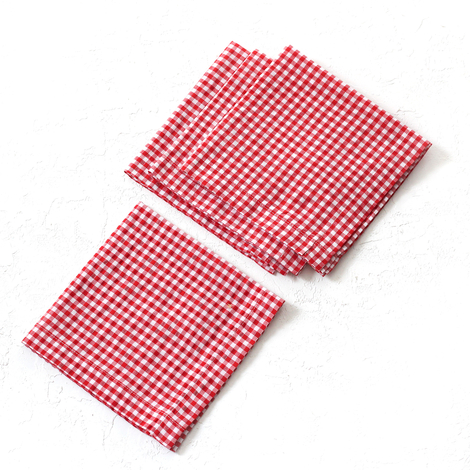 Red gingham napkin, 40x40 cm / 12 pieces - Bimotif (1)