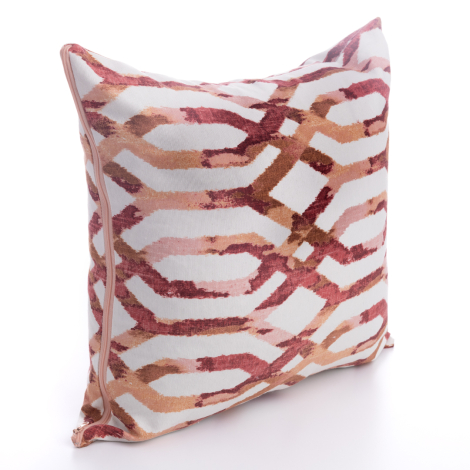 Duck fabric zippered orange patterned cushion cover 45x45 cm - Bimotif