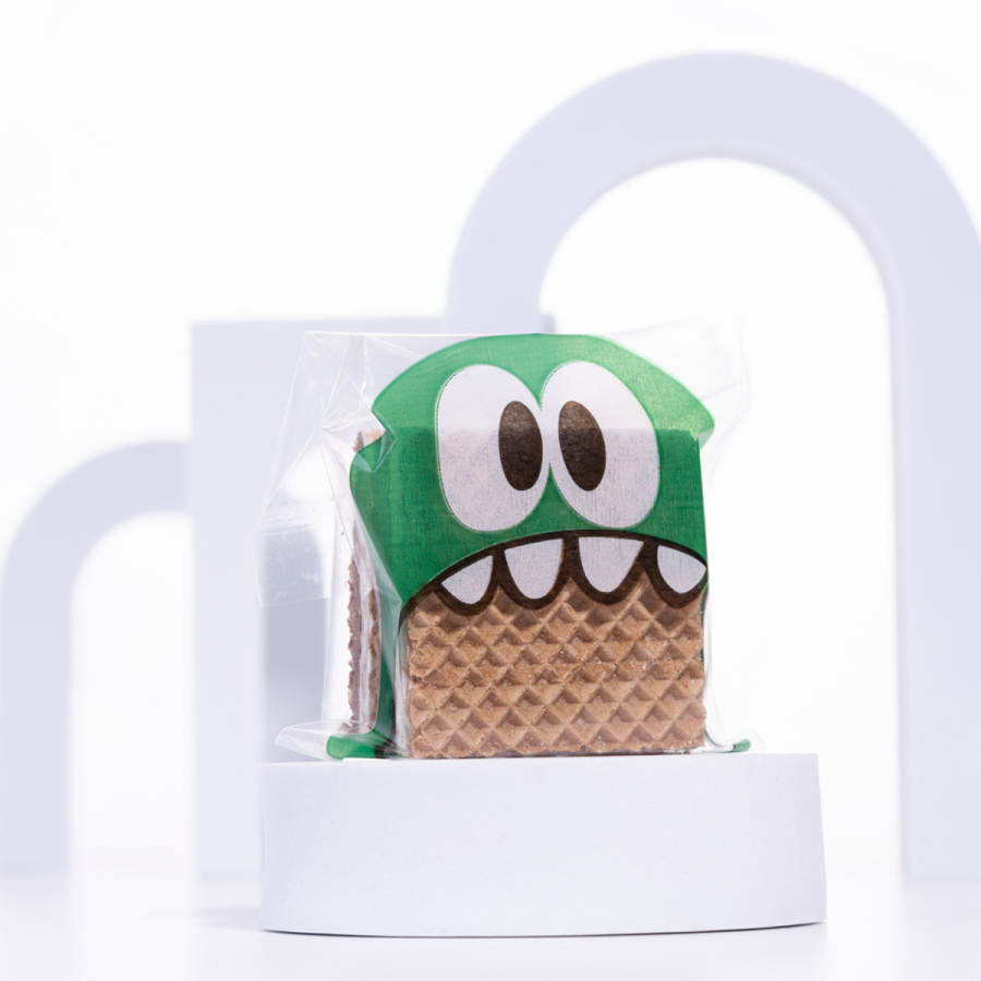 Cake pops and cookie bag with green monster print tape, 10x15 cm / 100 pcs - 1