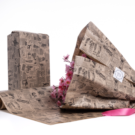 Wrapping paper, newsprint, 70x100 cm / 5 pieces - Bimotif
