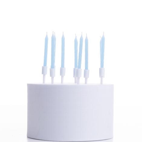 Blue macaron birthday twist candle set of 10, 5cm - Bimotif