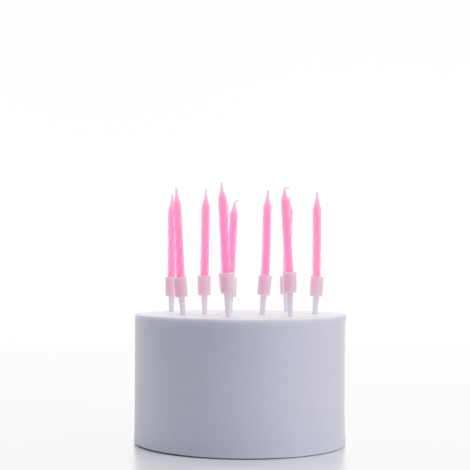 Pink macaron birthday twist candle set of 10, 5cm - Bimotif