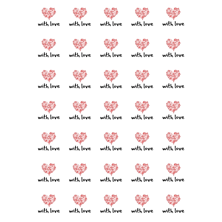 With love written sticker set, 35 pieces - 1