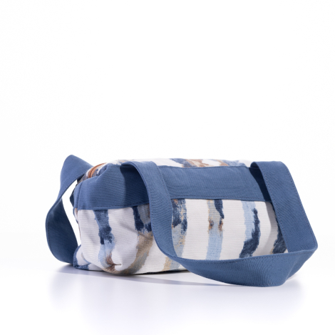 Duck fabric small bag with handles, 20x8x10 cm, blue - Bimotif