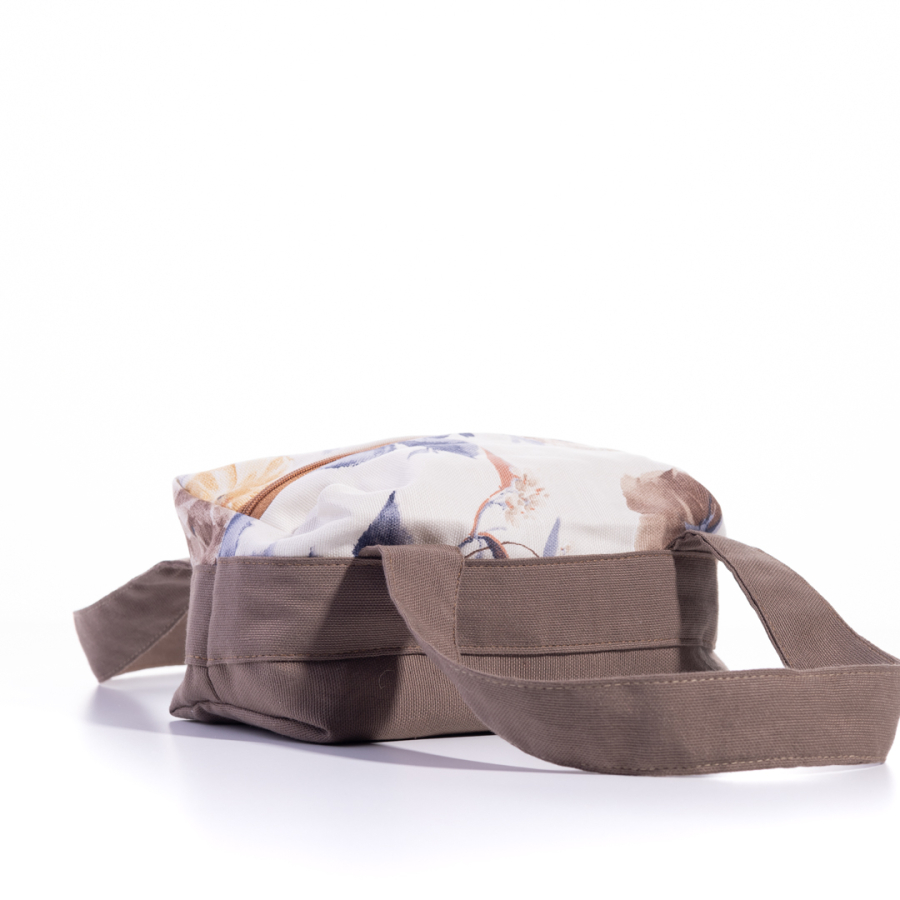 Duck fabric small bag with handles, 20x8x10 cm, orange - 1