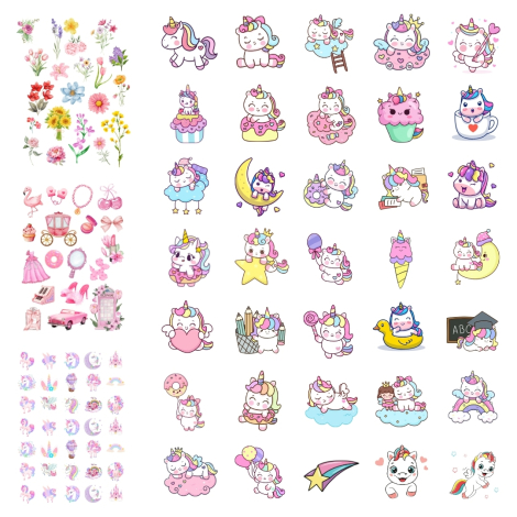 Set of stickers, vintage, 700 pieces - Bimotif (1)