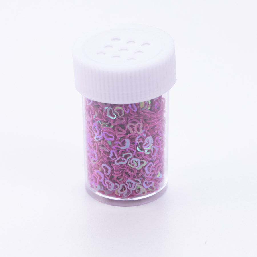 Micro powder heart, lilac, 1 piece - 1