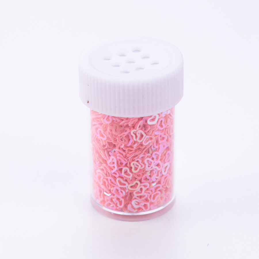 Micro powder heart, pink, 3 pieces - 1