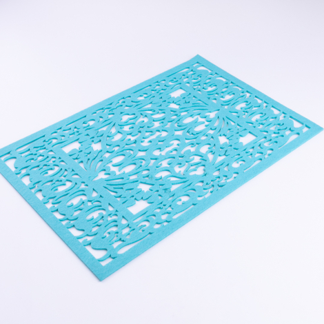 2-piece patterned felt placemat, 29x43 cm, Baby Blue - Bimotif
