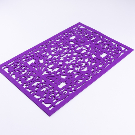 2-piece patterned felt placemat, 29x43 cm, Purple - Bimotif