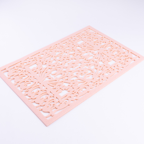 2-piece patterned felt placemat, 29x43 cm, Kitten - Bimotif