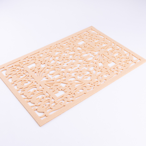 2-piece patterned felt placemat, 29x43 cm, Coffee with Milk - Bimotif