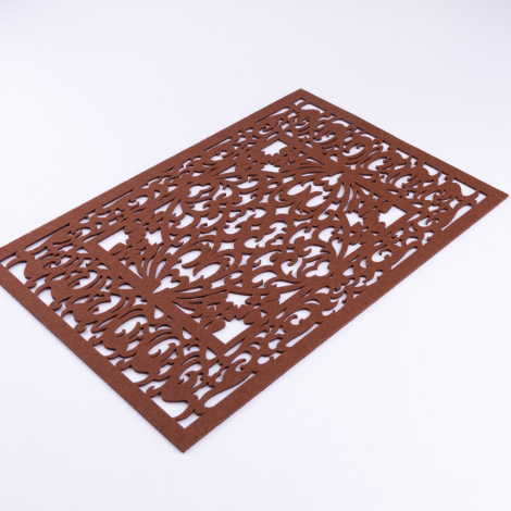 2-piece patterned felt placemat, 29x43 cm, Dark Brown - Bimotif