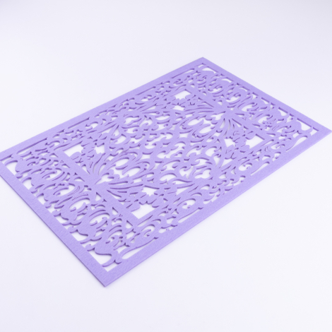 2-piece patterned felt placemat, 29x43 cm, Lilac - Bimotif