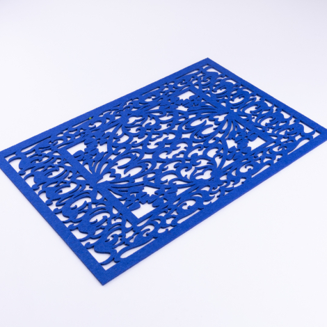 2-piece patterned felt placemat, 29x43 cm, Navy blue - Bimotif