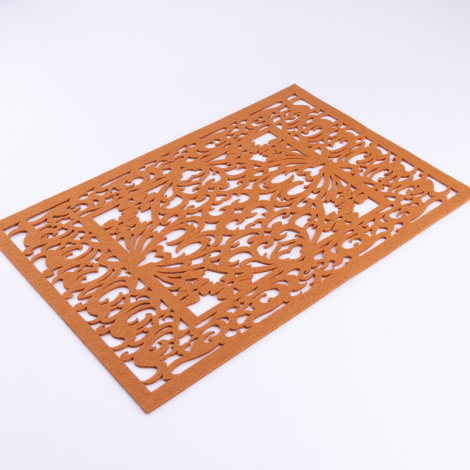 2-piece patterned felt placemat, 29x43 cm, Brown - Bimotif
