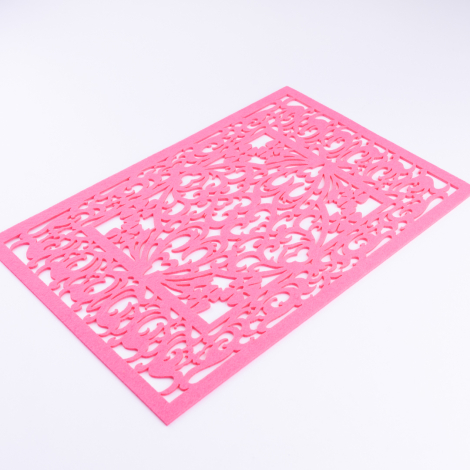 2-piece patterned felt placemat, 29x43 cm, Pink - Bimotif
