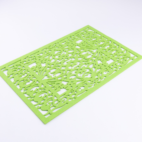 2-piece patterned felt placemat, 29x43 cm, Light Green - Bimotif