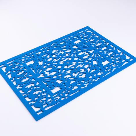 2-piece patterned felt placemat, 29x43 cm, Blue - Bimotif