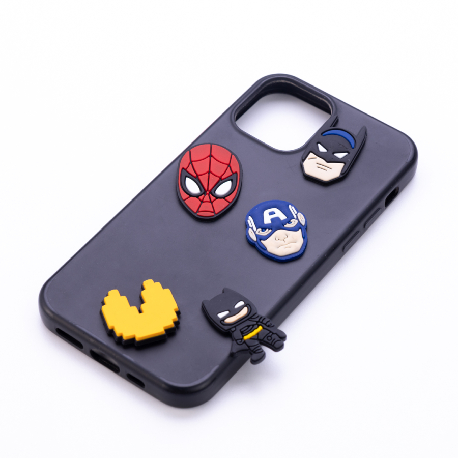 Adhesive phone case ornament, set of cartoon characters - 1