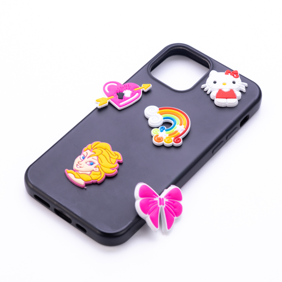 Adhesive phone case ornament, rainbow and misscat - 1