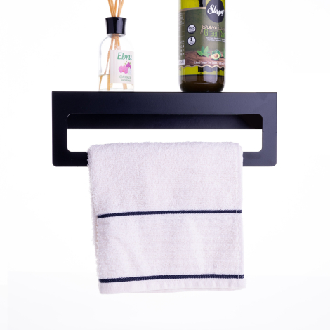 Modern design metal bathroom towel rack with shelf - Bimotif