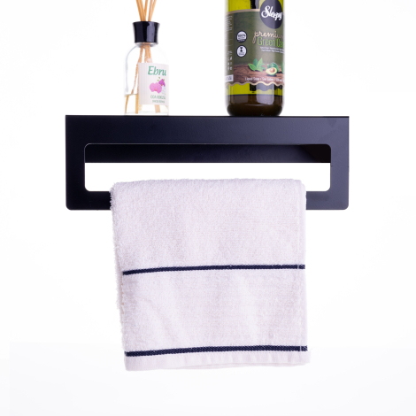 Modern design 2-piece metal towel and toilet paper holder set - Bimotif (1)