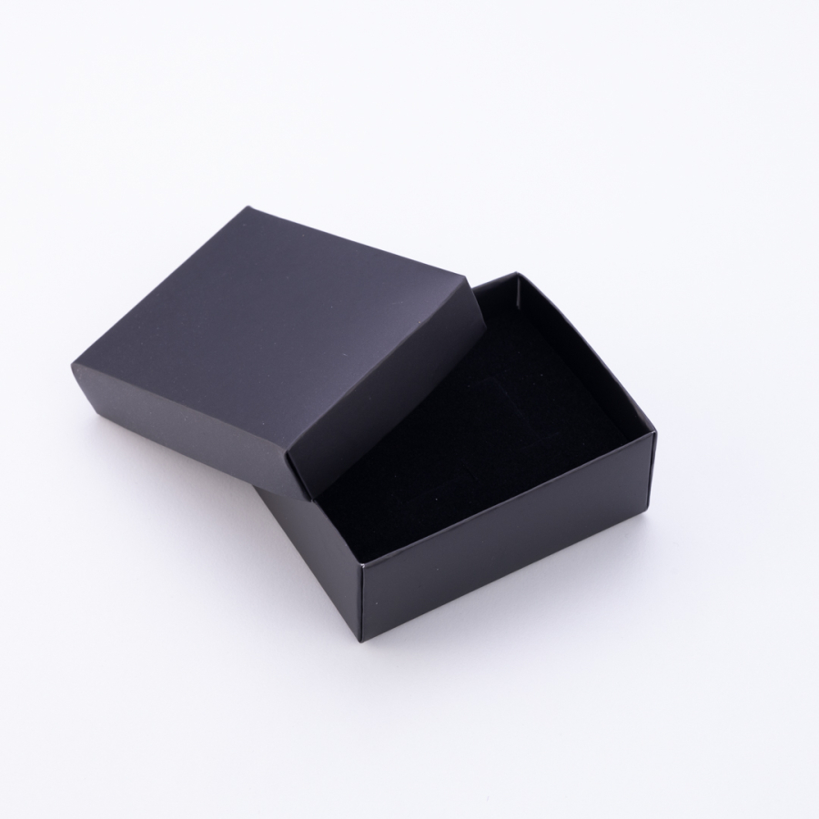 Black 2-piece necklace box, 85x65x30 mm - 1