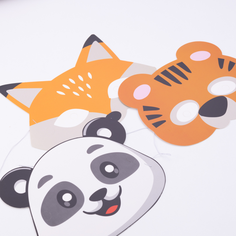 Cute animals cardboard mask set of 3 - 1