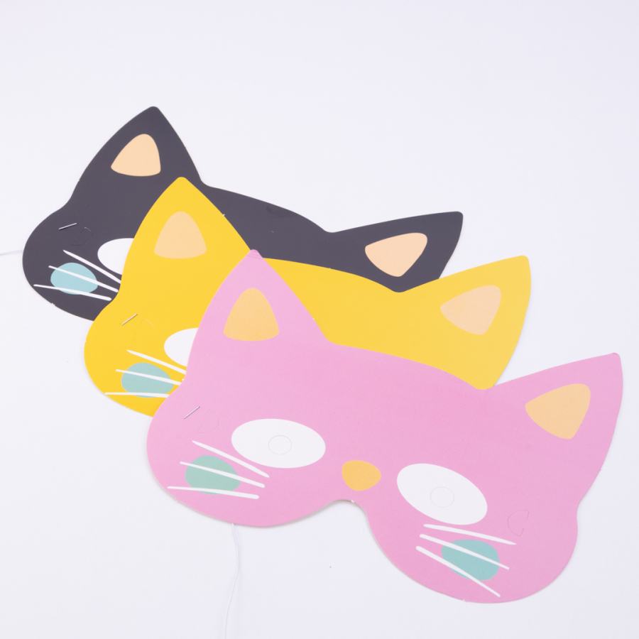 Cats cardboard mask set of 3 - 1