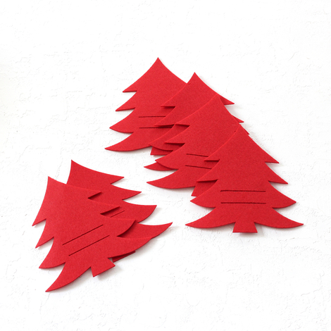 Christmas felt placemat, red pine / 6 pcs - Bimotif (1)