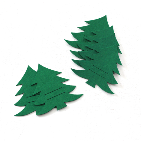 Christmas felt placemat, green pine / 6 pcs - Bimotif (1)