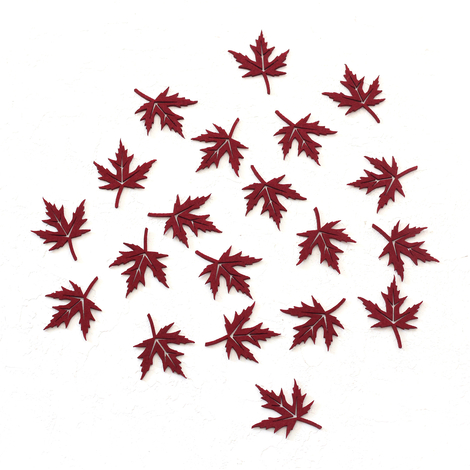Felt autumn leaves, burgundy / 20 pcs - Bimotif