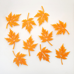 Felt autumn leaves, orange / 10 pcs - Bimotif