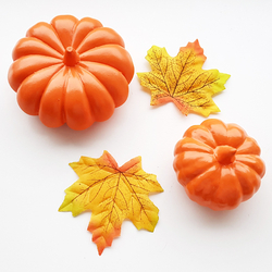 Ceramic pumpkin, orange / Set (2 pcs) - Bimotif (1)