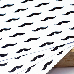 Patterned cardboard, moustache / 20 pcs - Bimotif