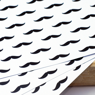 Patterned cardboard, moustache / 20 pcs - 1