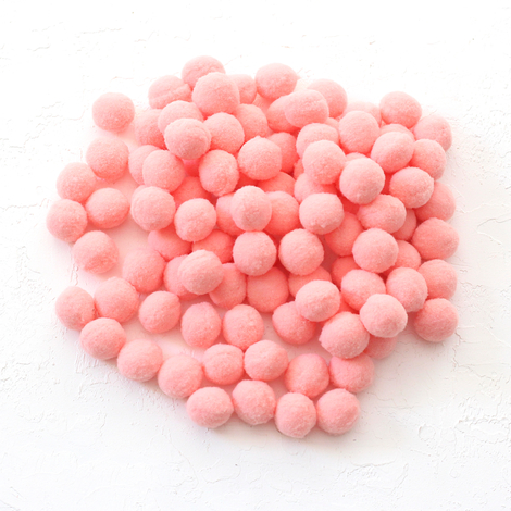 Plush pompom, 2.2 cm / 100 pcs / Peach Color - Bimotif