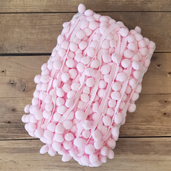 Light pink pompom ribbon, 1.5 cm / Roll (20 metres) - Bimotif