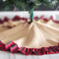 Christmas pine tree cover, woven plaid / 90 cm - 3