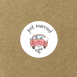 Sticker, just married, 3.2 cm / 2 pages - Bimotif
