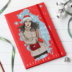 Christmas themed notebook, hello winter - Bimotif