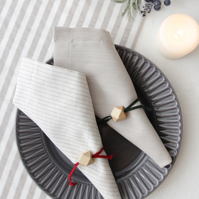 Christmas napkin ring set, geometric / 6 pcs - 2