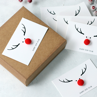 Christmas deer-themed card set, 13.5x8.5 cm / 6 pcs - 1